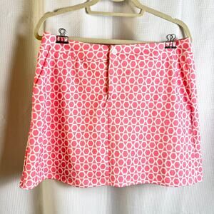 Top It Off Size L Pink Geometric Golf Tennis Pickleball Pockets Skort Skirt EUC